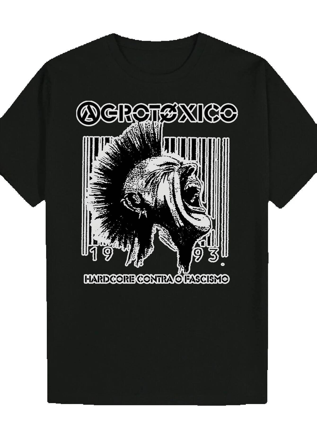 Casual Crew Neck 100% Polyester, Summer Portrait T-Shirt, Slightly Stretchy Fabric, Men's Regular Fit - Hardcore Mexican Pattern T-Shirt ffb1c