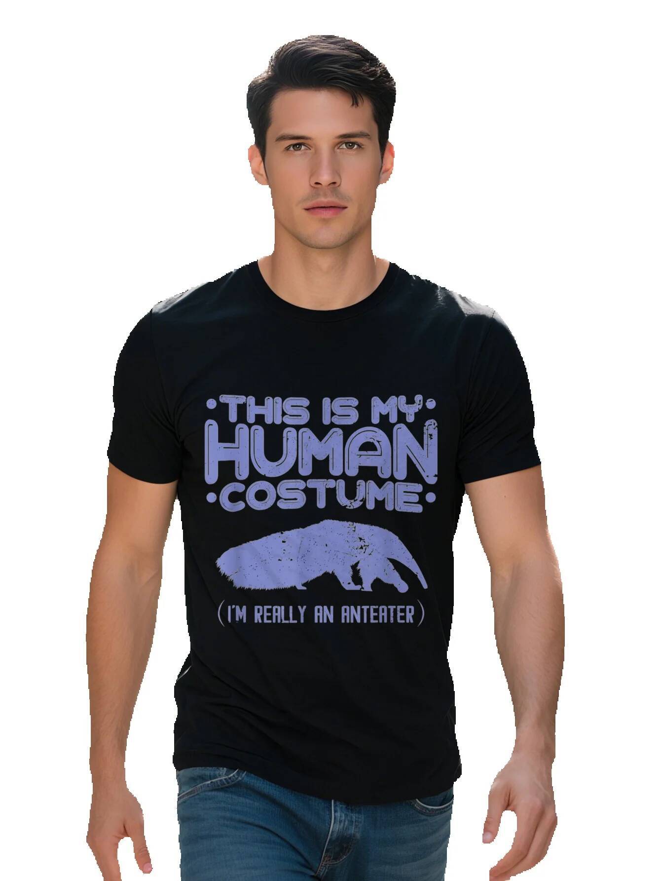 Men s This Is My Human Costume I m Really an Graphic T Shirt Casual Short Sleeve Tee with Regular Design 408fe