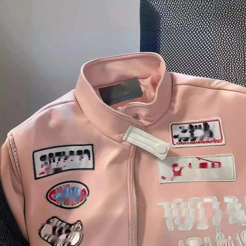Embroidered Racing Suit Motorcycle Leather Jacket Baseball Suit MenS WomenS Loose Spring Hip Hop Style Y2k Jacket 250805