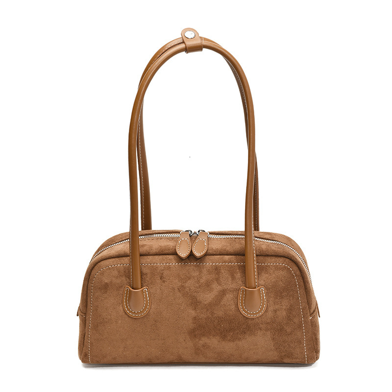 Suede Commuter Shoulder High-End Women's Niche Bowling Boston Bag Handbag ddmymoon
