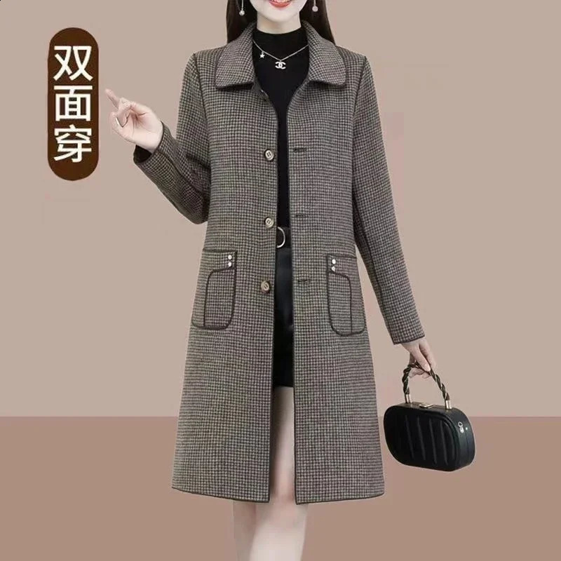 Fashion Large Lapel Loose Ladies Outerwear Comfortable Temperament Female Wool Jacket Autumn Winter Women Woolen Coat 250805