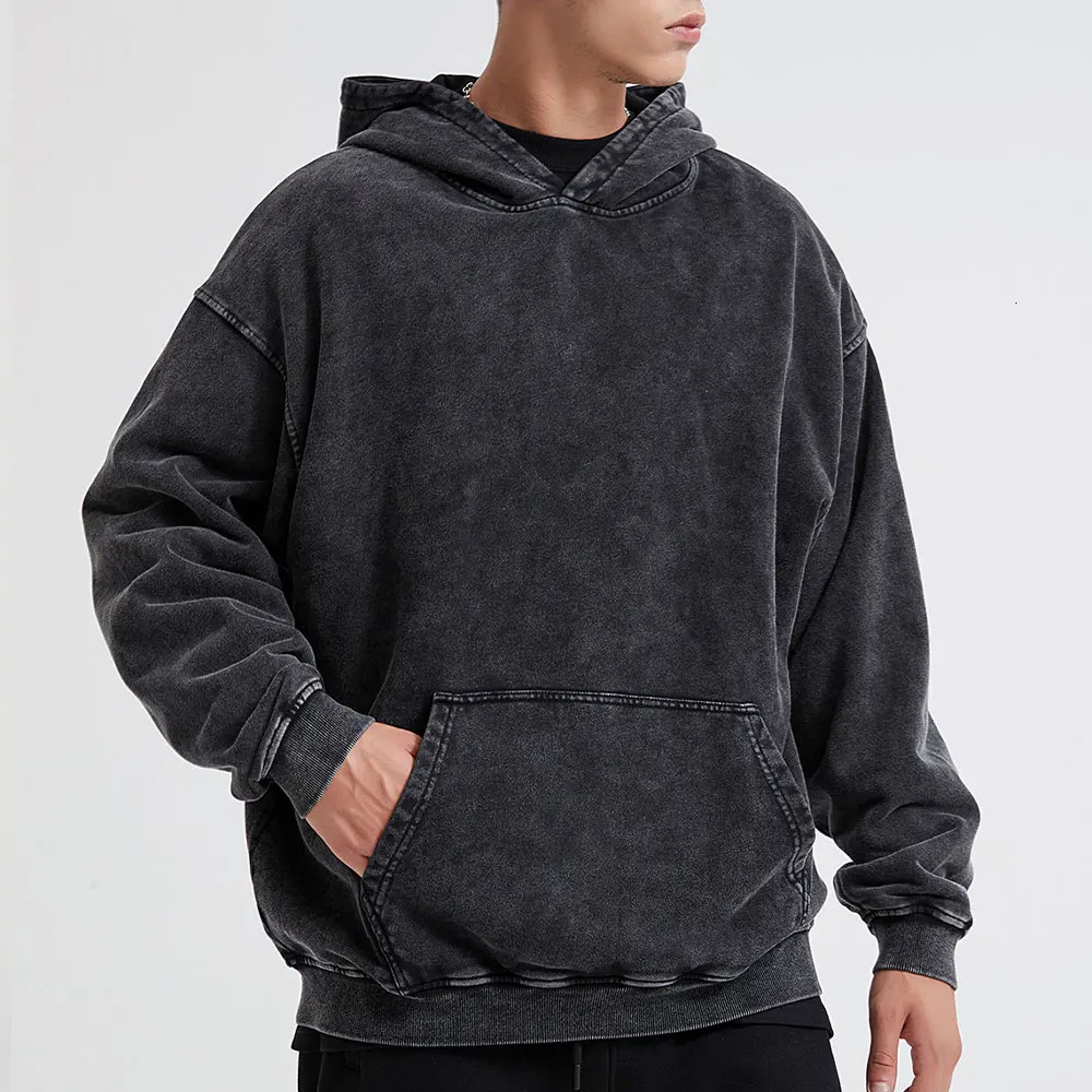 Vintage Washed Hoodies Men Women Cotton Retro Long Sleeve Harajuku Sweatshirts Fashion Loose Pullover Y2k Hip Hop Streetwear 250811