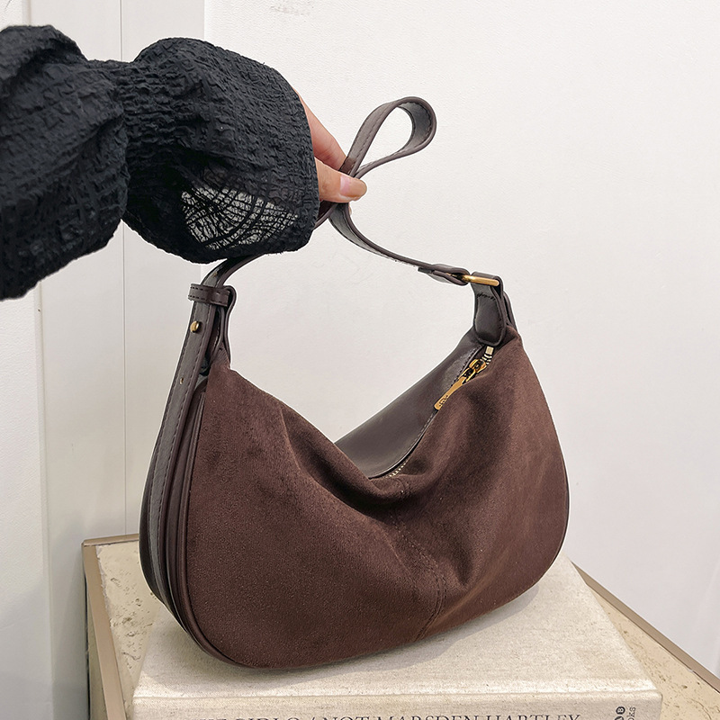 New Suede Underarm Niche Design Dumpling Women's Large Capacity Single Shoulder Crossbody Bag ddmymoon