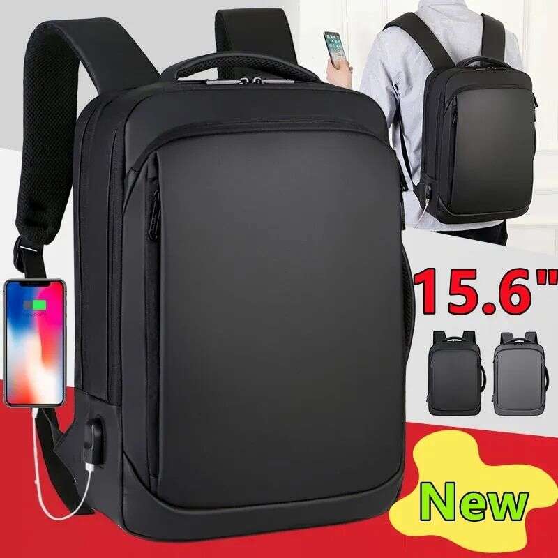 New Waterproof Fashion Back for Men Book Bag Men's Stylish 15.6" Notebook Backpack