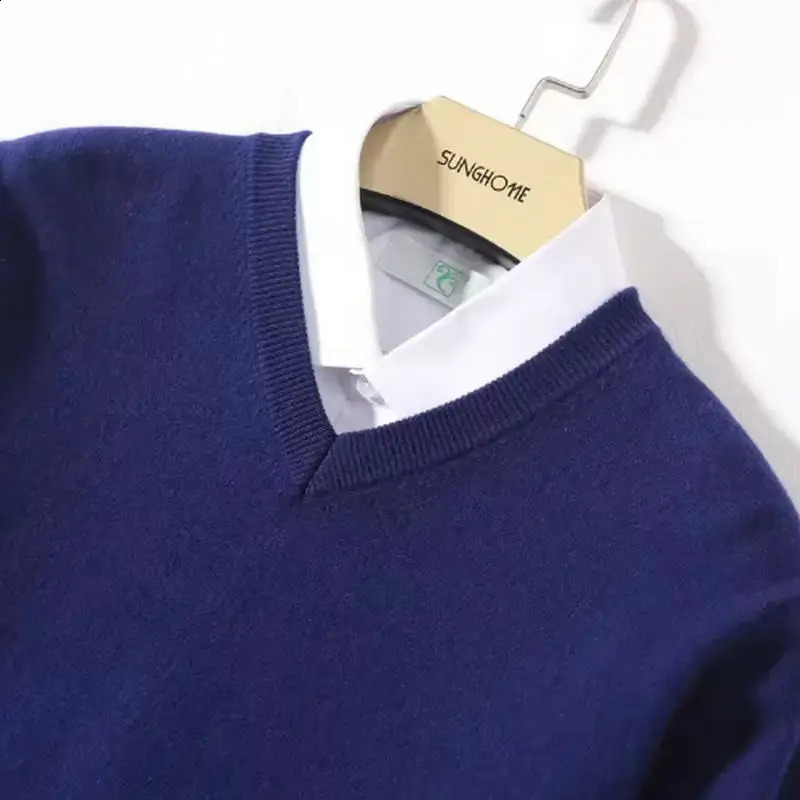 Wool Mens Sweaters V-neck Pullovers Cashmere Knitting Spring Autumn Sweaters Knitwear High Quality Jumpers Clothes 250806