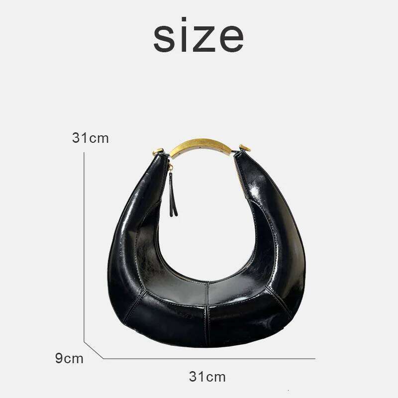 Vintage Half Moon Bags For Women Designer Handbags Purses 2025 New In PU Splicing Design Sequined Small Underarm Shoulder