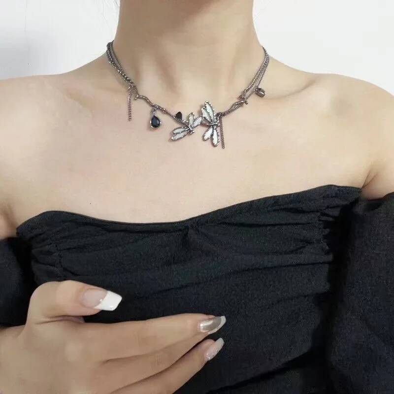 Y2k Black Dragoy Choker Necklace for Women Gothic Party Jewelry Accessories Jewelry for Women