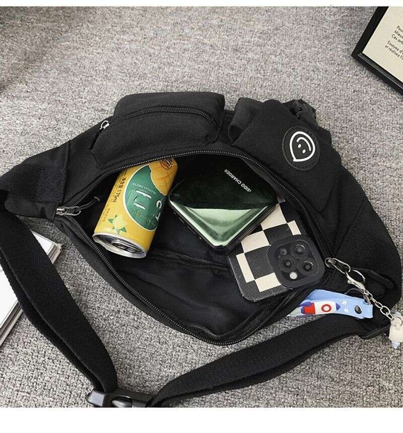 Cool Crossbody Cross Chest Street Trend Student Shoulder Casual Men's Waist Pack Carry-On Bag Strap Pendant