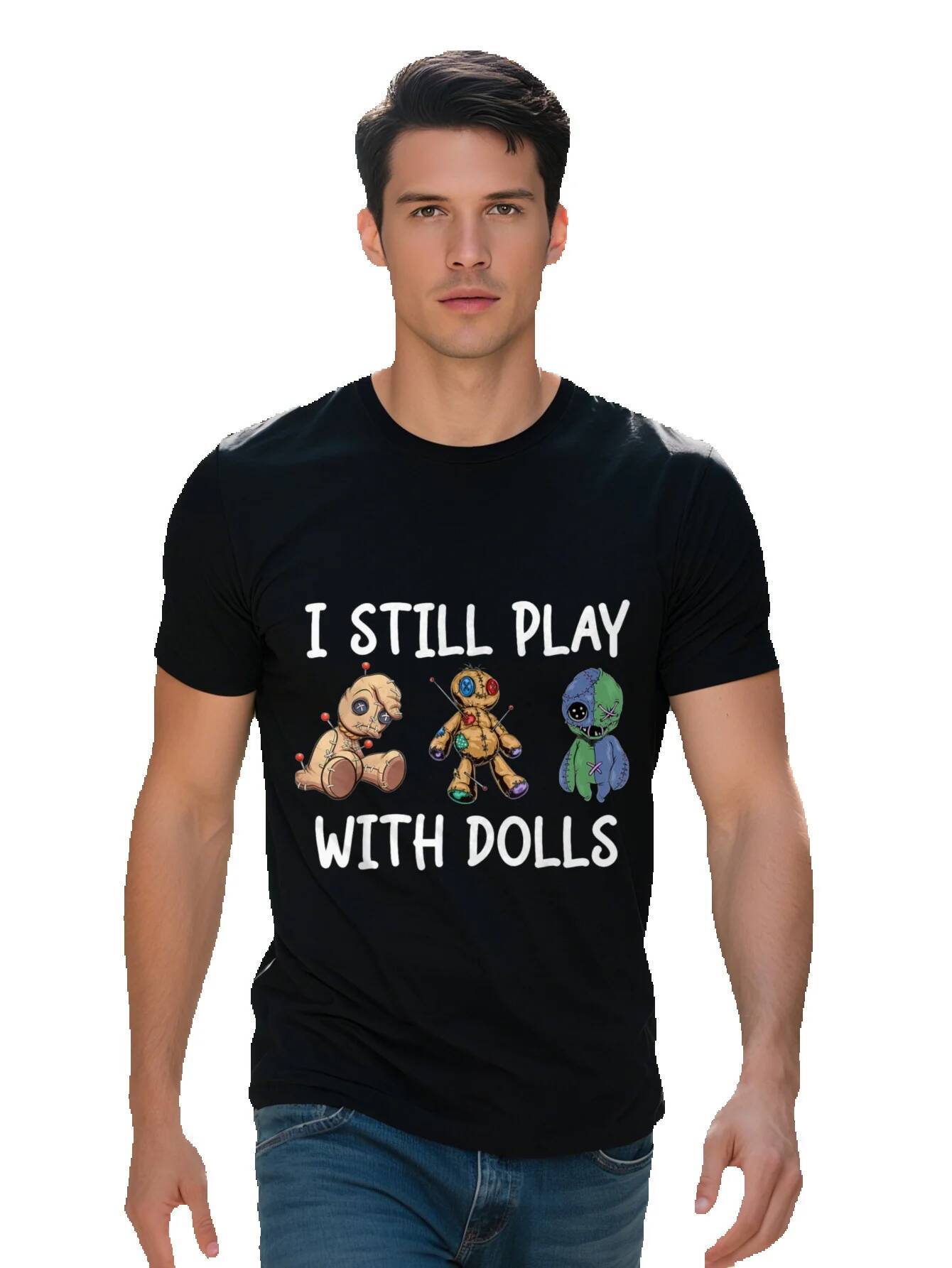 Men's Cotton I Still Play with Voodoo Doll Funny Halloween Costume Tee T-shirt 13314