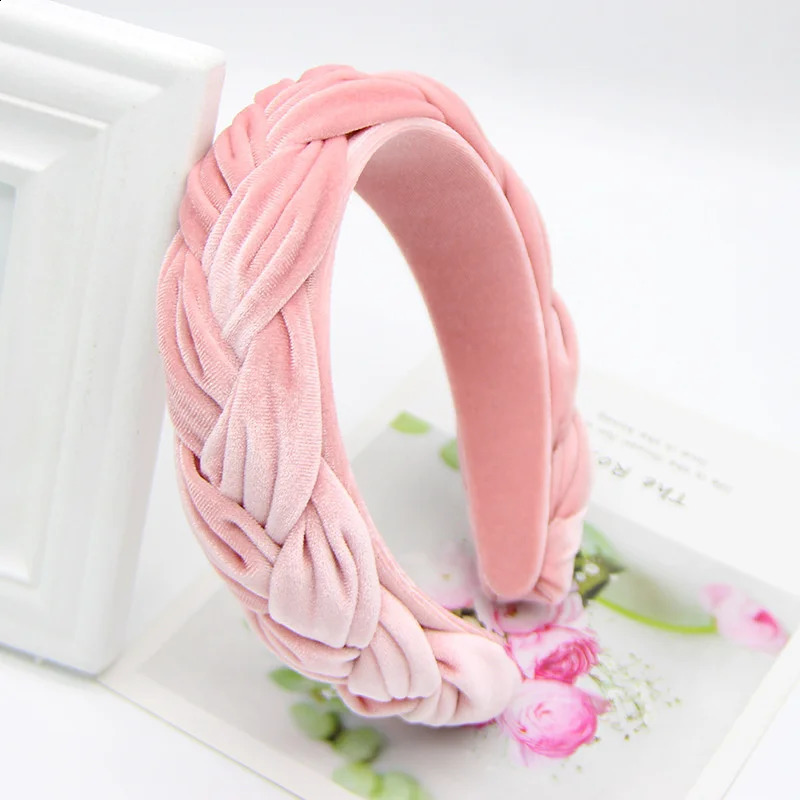 Autumn Winter Women Velvet Fabric Braided Headbands Ladies Casual Party Shopping Hairbands Female Warm Head Hoop 250805