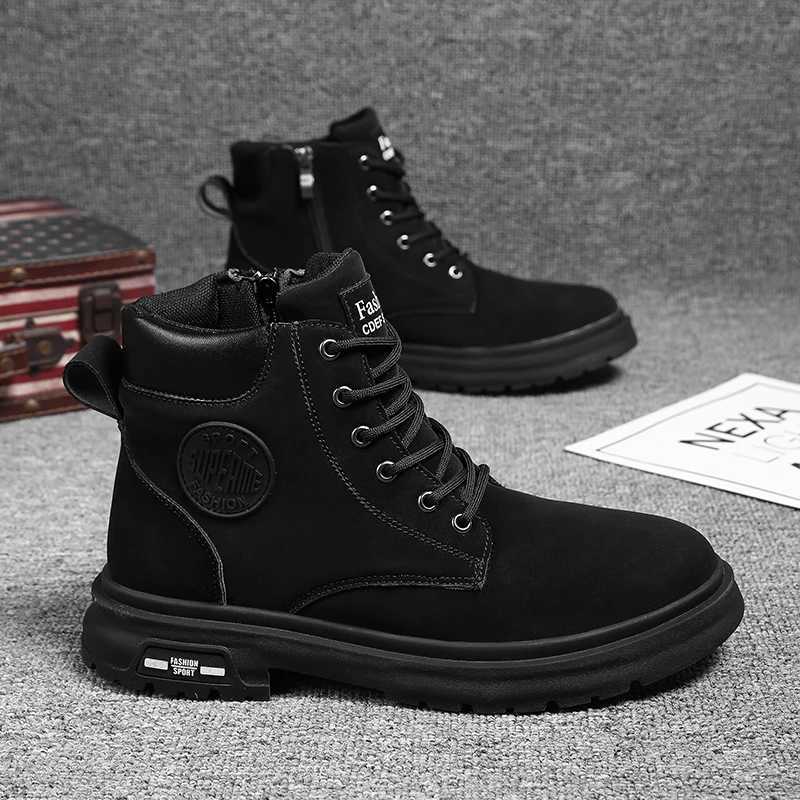 Ankle Boots Men Retro Work Shoes Autumn Winter Thick Bottom High Top Outdoor Boots Leather Waterproof High Quality Chelsea Boots W250811