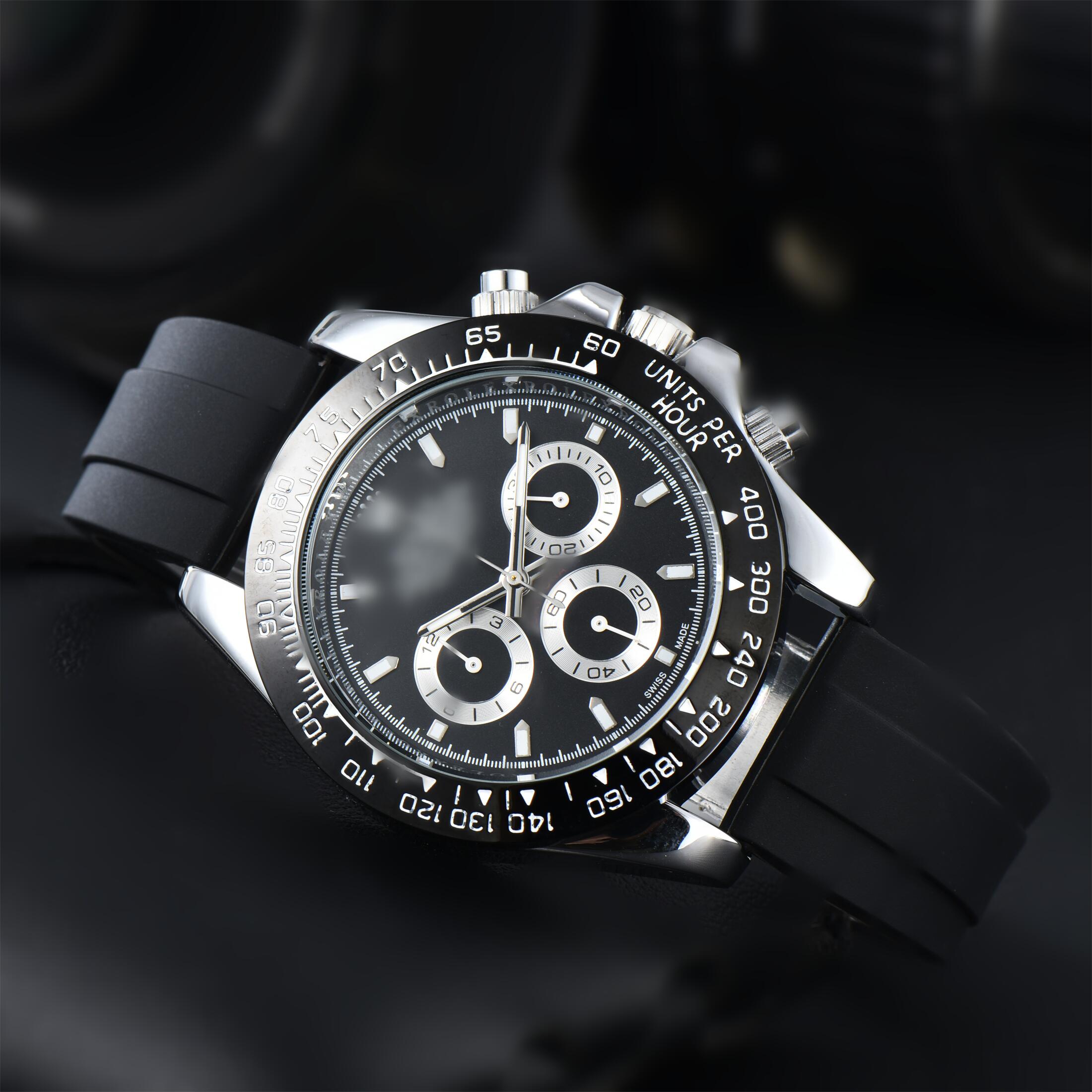 Mens ROLXity DAY TONA Automatic quartz Movement watch multifunction Wristwatch Designers Men Watches Stainless Steel Strap Gold Wristwatches Montre de luxe #506