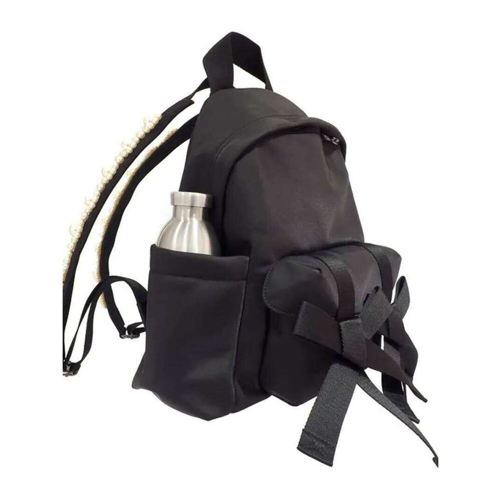 Bow Pearl Mochila Portable Nylon Mochilas Mujer New Casual Backpack Large Capacity Bolsa Korean Fashion Bags for Women