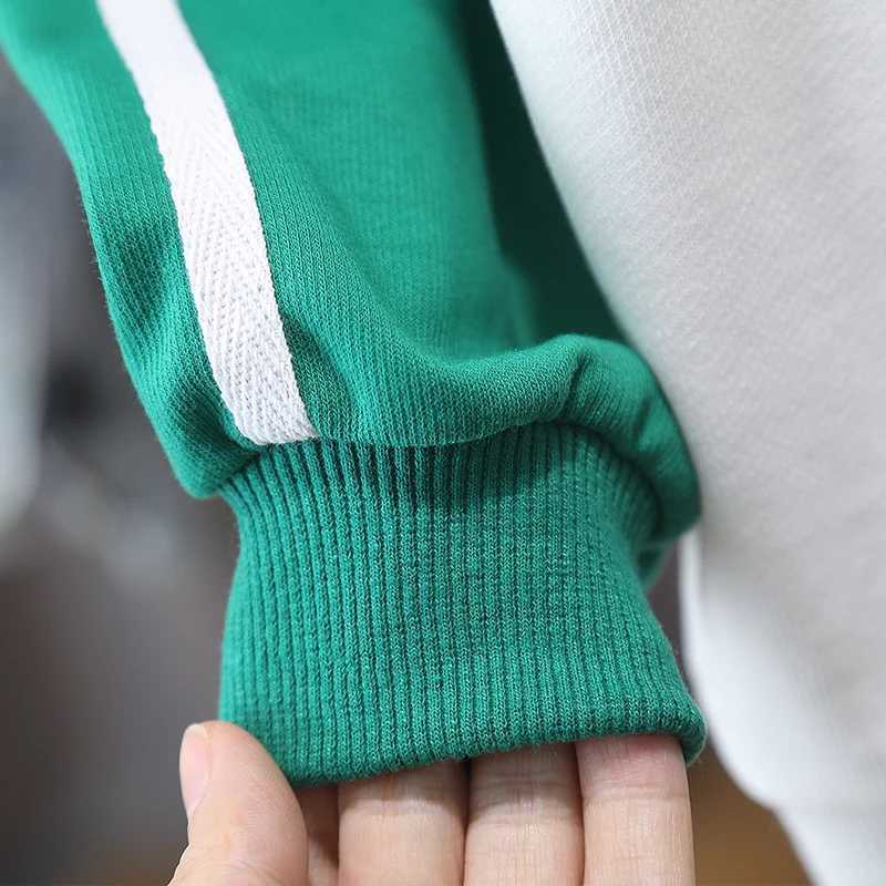 2025 Autumn New Handsome Casual Childrens Sportswear Boys Two-piece Color Blocked Letter Printed Hoodie Elastic Waist Pants Z250811