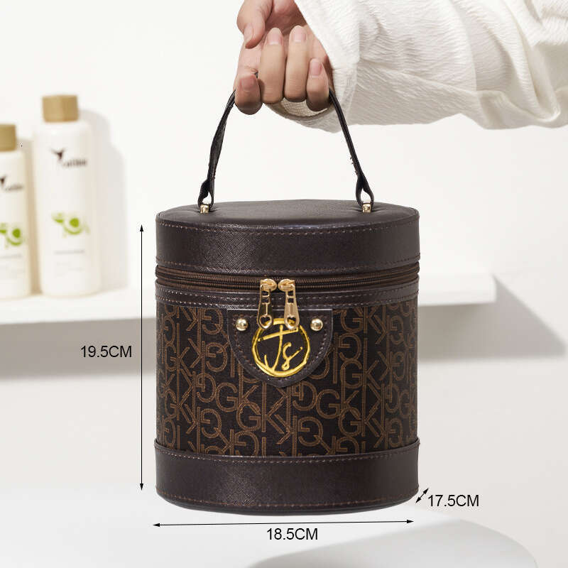 DHpet_wholesale Portable Makeup Case - Large Capacity Waterproof Cosmetic Bag with Chain Handle, Cute Travel Toiletry Organizer (19.5x18.5x17.5cm)