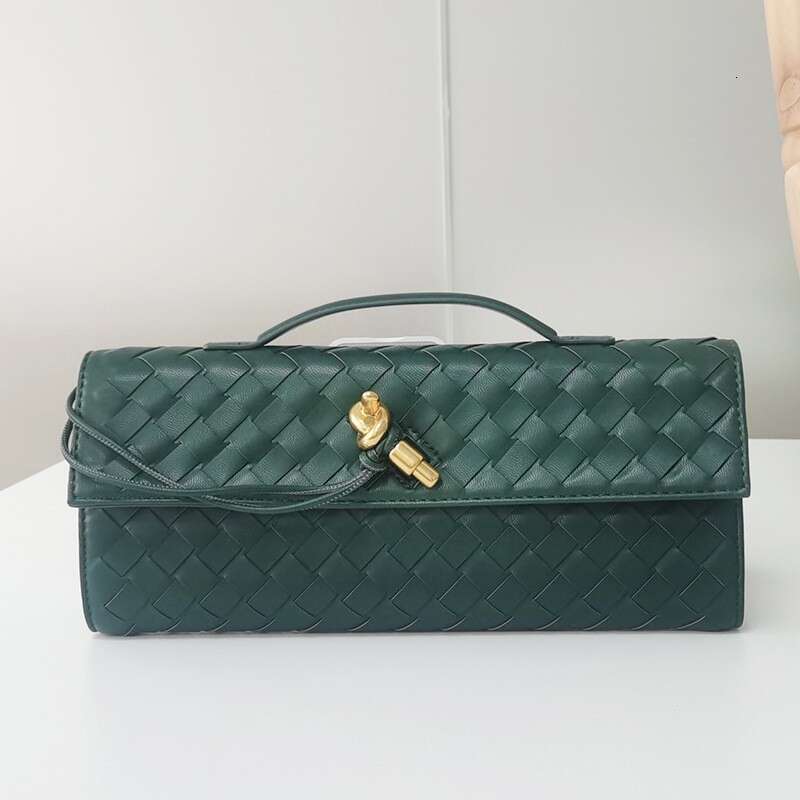 Trendy Spring Summer New Woven Soft Leather Evening Vintage Baguette Accordion Horizontal Handbag Crossbody Bag