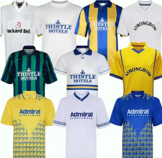 Retrio LEEDS Soccer Jerseys HASSELBAINK MILNER VIDUKA 1989 90 91 92 93 95 94 96 97 98 99 2000 01 02 SMITH KEWELL HOPKIN BATTY Classic Football shirt