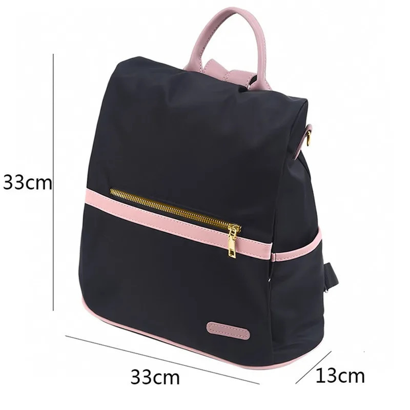 Casual Oxford Backpack Women Black Waterproof Nylon School Bags For Teenage Girls High Quality Fashion Travel Tote Packbag 250811