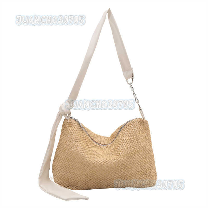 2024 Summer New Niche Underarm Bag Simple Straw Bag Large Capacity Crossbody Shoulder Bag H250809