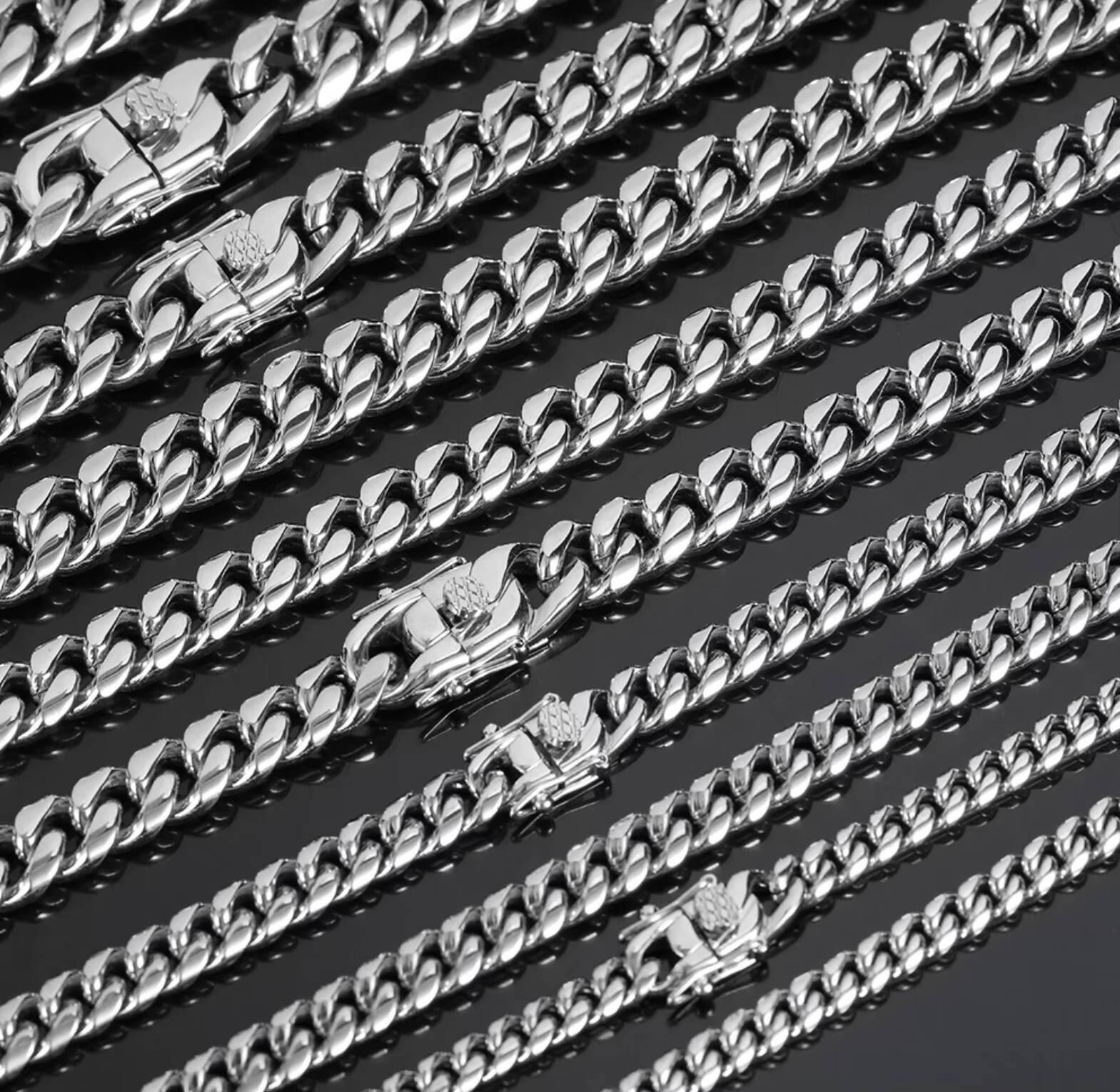 New 18K Gold Plated Stainless Steel Chain Necklace Customizable 6-18mm Tarnish Free Monaco Necklace Miami Curb Link Cuban Chains