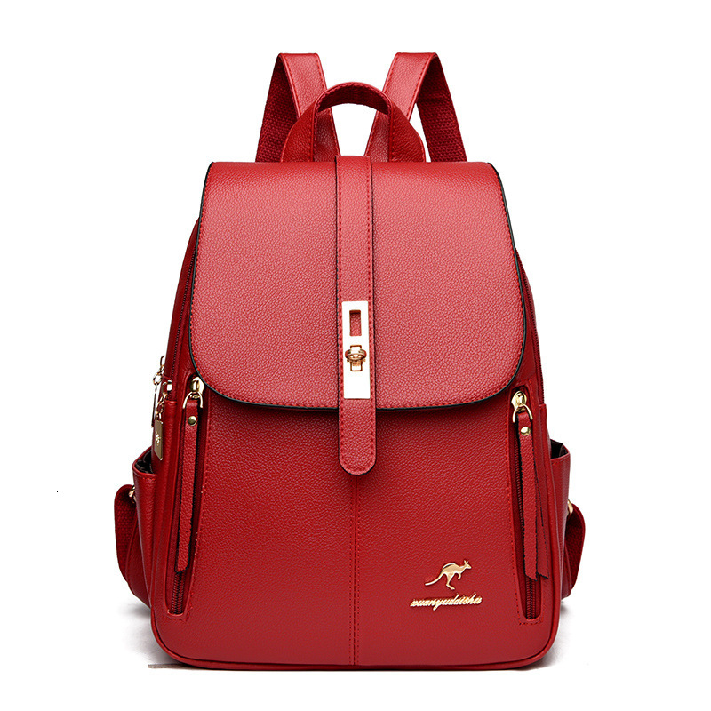 Simple for Women 2025 New Fashion Versatile Large Capacity Soft Leather Student School Bag Outdoor Travel Backpack ddmymoon