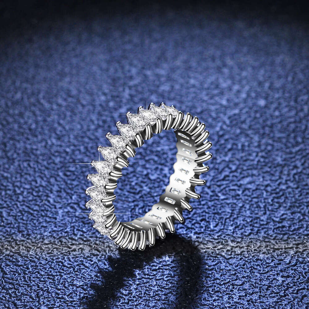 Full Diamond S Silver Marquise Shape Moissanite Designer Tail Women's Style Jewelry Band R Live Stream