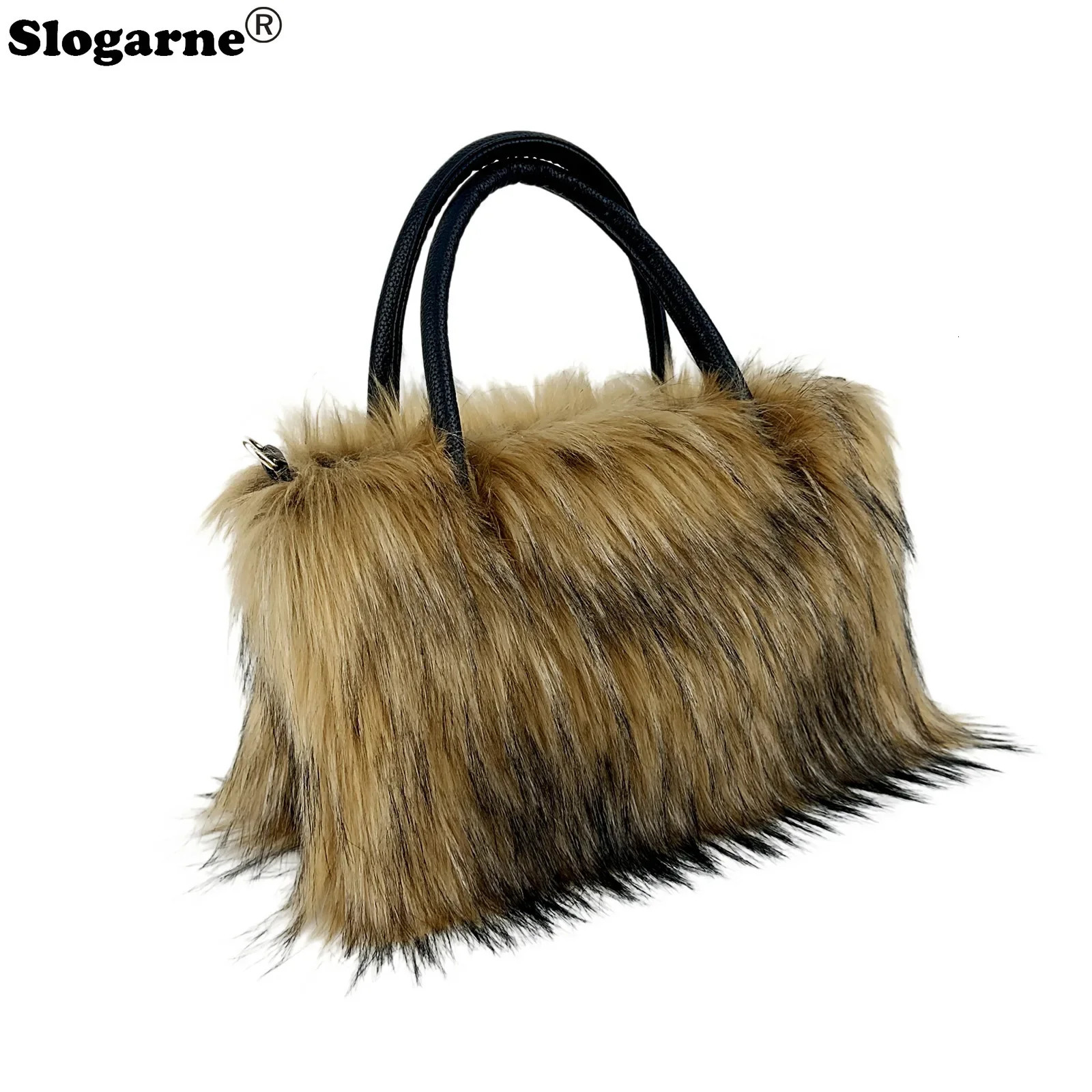 Women Fox Fur Handbag Ladies Winter Soft Fluffy Large Capacity Tote Bag y n Raccoon Shoulder Bags Backpacks 250811