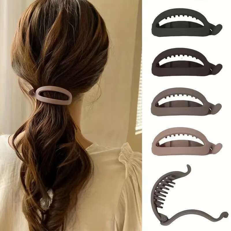 Minimalist Matte Ponytail Horizontal Hairpin Back of Head Accessory for Women Korean Style Elegant Twist Fashion Hair Clip