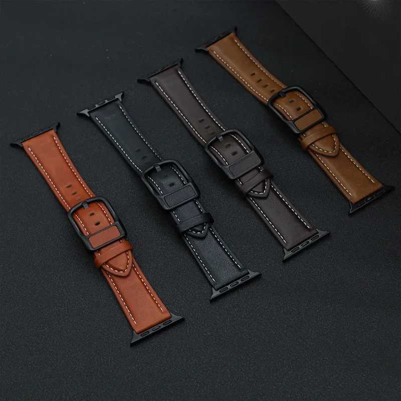 PU Leather Strap for Apple Watch Band 44mm 45mm 41mm 40mm 42mm 46mm Correa Bracelet iWatch Series 4 5 6 SE 7 8 9 10 Ultra/2 49mm W250811