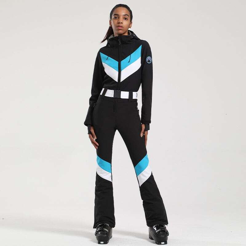 New wear women's pairs outdoor windproof waterproof breathable and thick retro ski suit