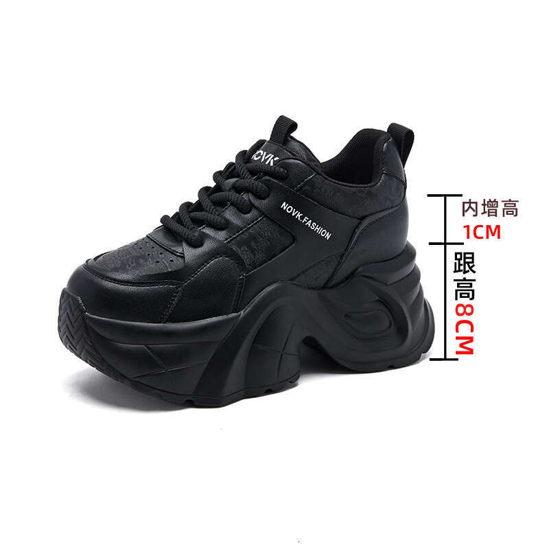 High-End Style Outdoor 2025 Designer Shoe Autumn New Thick-Soled Height-Increasing Dad Sneakers for Women Casual Genuine Leather Sports Shoes
