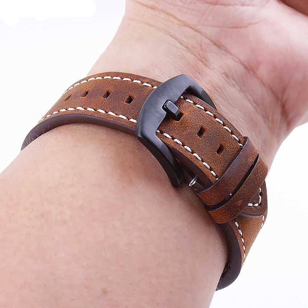 18mm 19mm 20mm 21mm 22mm 24mm Retro Cowhide Watchband for Huawei GT2/GT3 Belt Black Yellow Brown Strap for Samsung Galaxy W250811