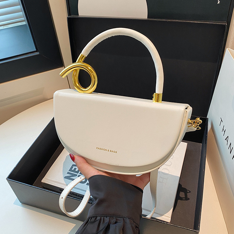 Fashion Trend Saddle Handbag High-end Texture Underarm Versatile Casual Commuting Work Crossbody Shoulder Bag for Women ddmymoon