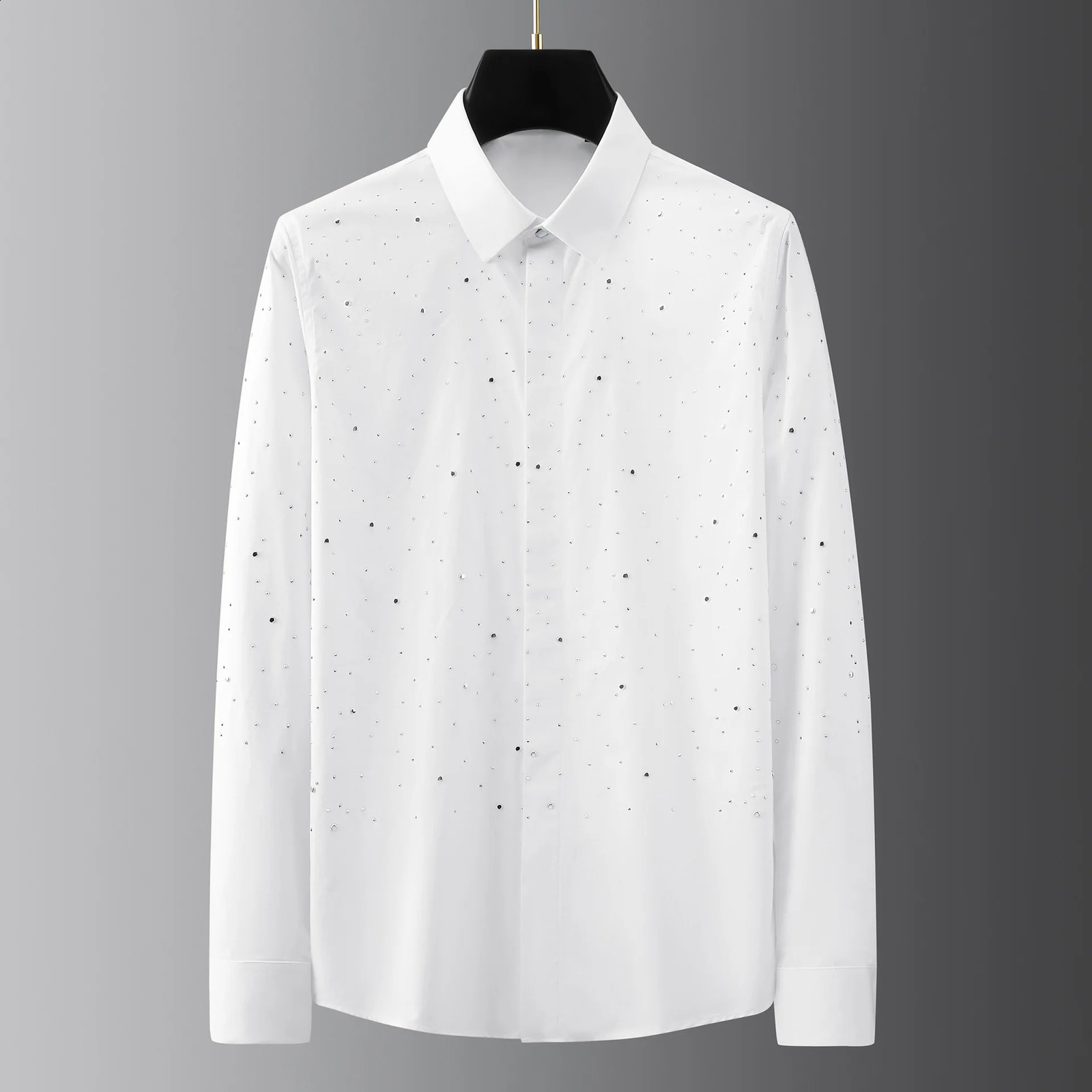High Quality Rhinestone Shirts Men Starry Sky Long Sleeve Casual Business Dress Shirt Slim Fit Social Banquet Party Shirt 250811
