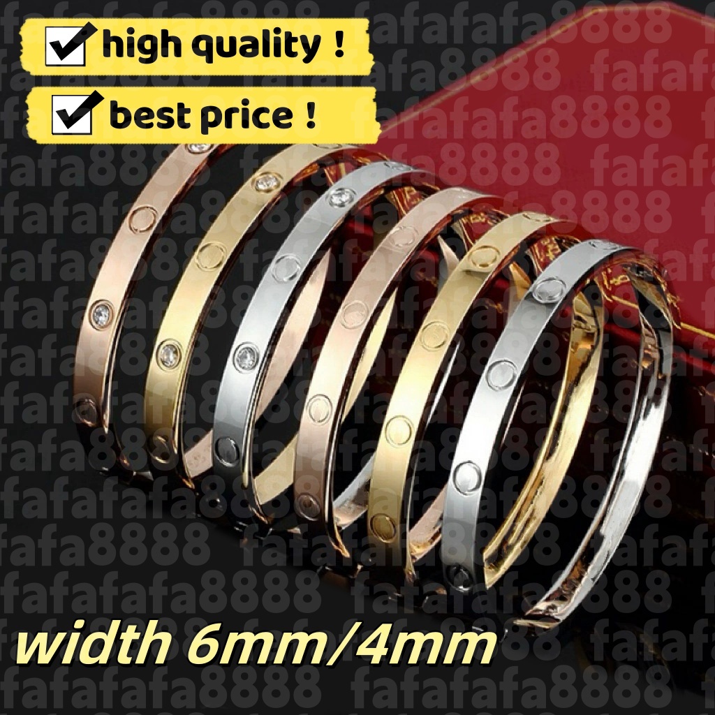 Stainless Steel love braceletes screw designer bracelet Women men classical jewlery designer for women plated gold bangle bracelet fashion gift diamond faf03