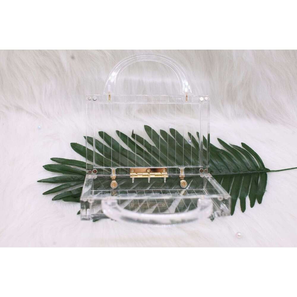 New Transparent Fashion Handheld Acrylic Simple Rectangular Evening Clutch Bag for Women