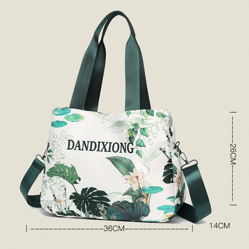 Trendy Printed Handbag for Women 2025 New Lightweight Nylon Fabric Multi-Compartment Large Capacity Travel Crossbody Bag ddmymoon