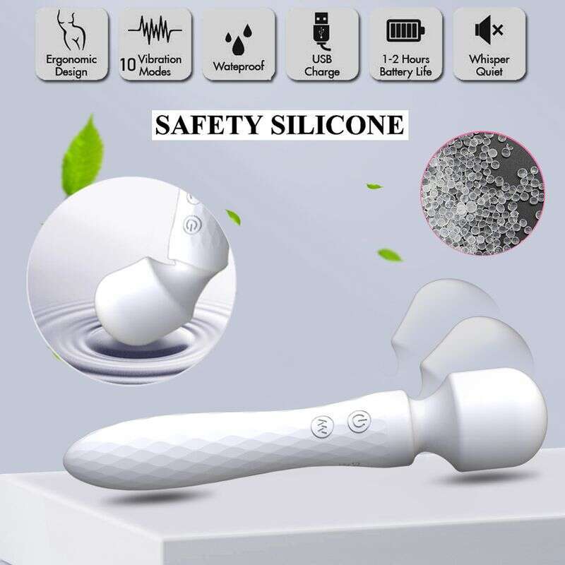 Powerful Dual Motor Vibrator Women AV Magic Wand G-Spot Massage Clitoral Stimulation 10 Vibration Modes for Adult Sex