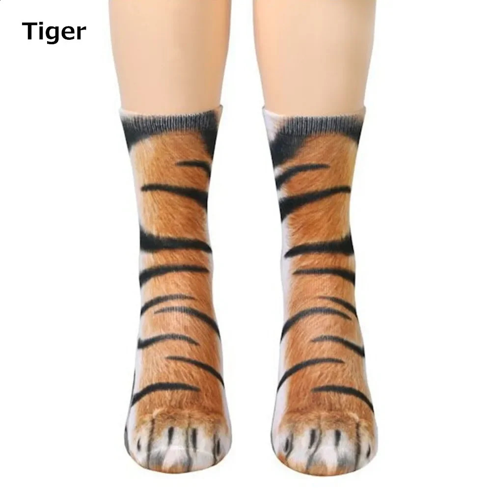 Unisex Adult 3D Print Animal Paw Socks Creative Funny Cat Dog Dinosaur Tiger Novelty Gag Christmas Gifts 250805