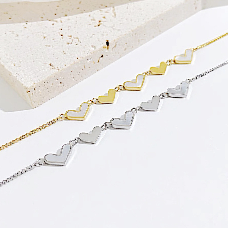 316L Stainless Steel New Fashion Upscale Jewelry Natural Shells Love Heart Charms Chain Choker Necklaces & Pendants For Women Wholesale Drop Ship