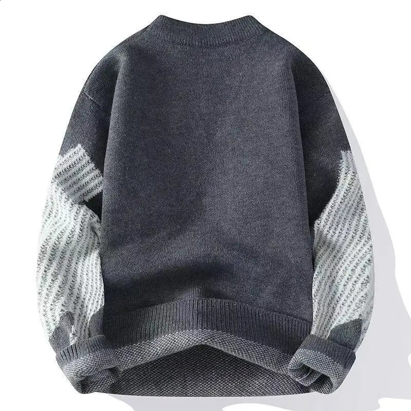 Autumn Winter Men Mock Neck Cashmere Sweater Cable Knitting Smart Casual Pullover Cashmere Knitwear High Quality Top B23 250806