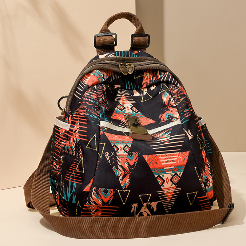Trendy Printed Women's 2025 New Lightweight Oxford Cloth Backpack Multifunctional Casual Travel Bag ddmymoon