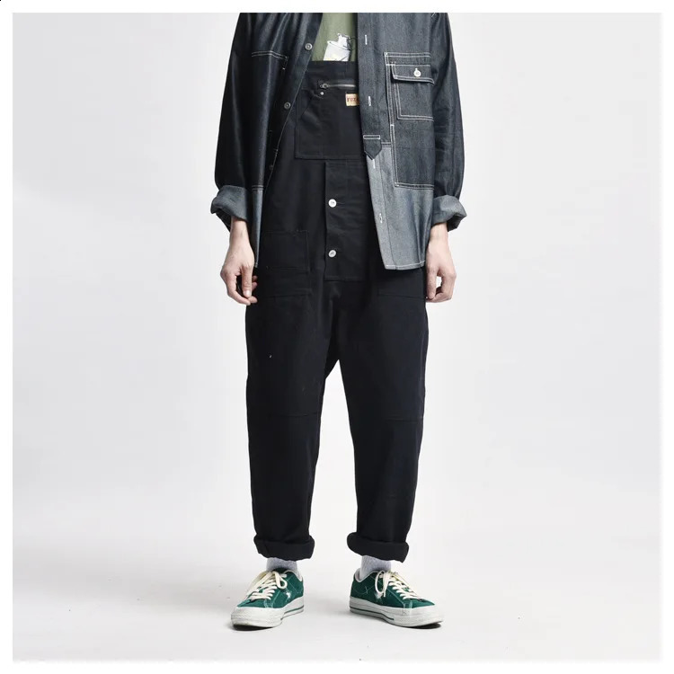 Amekaji Multipocket Overalls Mens Outdoor Workwear Clothes Retro Casual Loose Baggy Cargo Pants Trousers Work Jumpsuit Men 250729