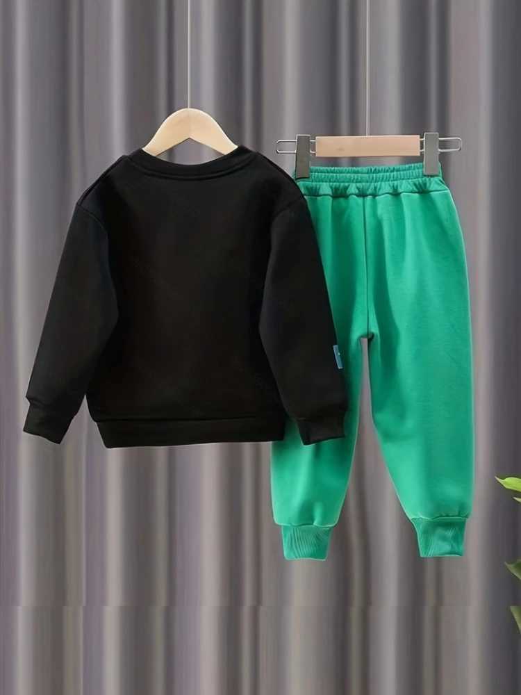 Autumn Children Boy Clothes Set Baby Girls Embroidery Bear Sweatshirts Pullover Top and Pants Suit Teenage Tracksuits Z250811