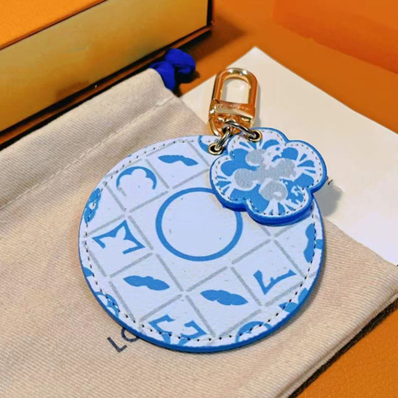Keychains Lanyards Designer keychain Illustre Bag Charm And Key Holder Luxury Women Men keyring PU Classic Leather Bag Pendant Wallet Monogram round Mini Keychain
