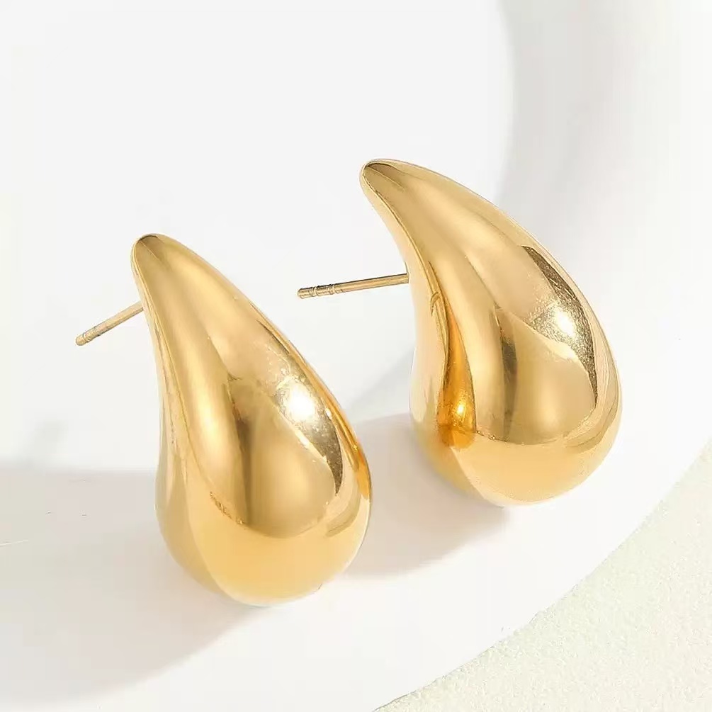 2025 New Stainless Steel Fashion Teardrop Earrings