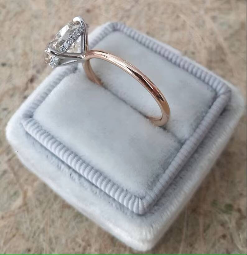 2025 Moissanite Engagement Ring Oval Hidden Halo Wedding Proposal Anniversary Bridal Ring Annis Choice