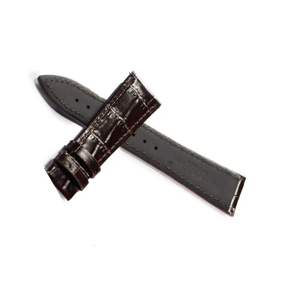 Reef Tiger/RT 20mm Genuine Leather Watch Band Black Brown Men Watch Strap Accessories Crocodile Pattern Watch Strap RGA195 W250811