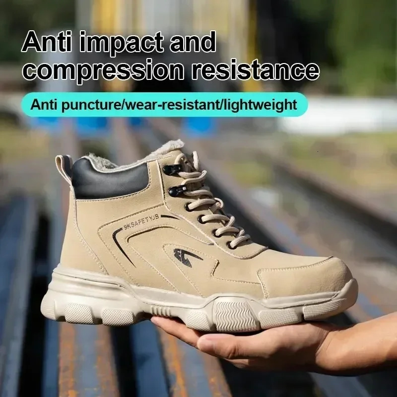Mens Work Boots Safety Shoes Work Protective Shoes Mens Safety Shoes Anti-smash Puncture Shoes Sneakers Steel Toe Shoes 250805