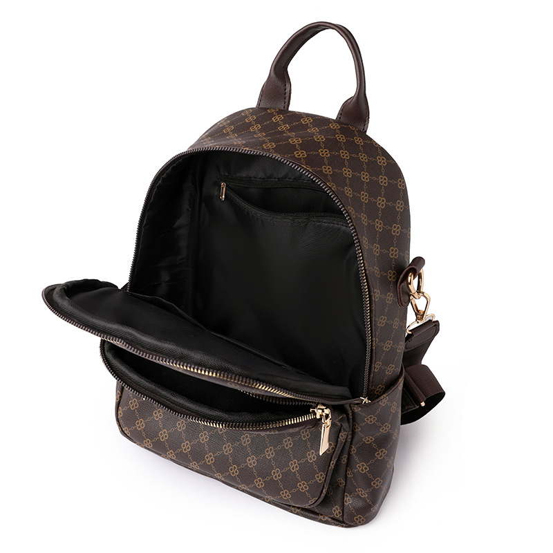 Backpack fashion female new backpack retro printed letters large capacity travel three backpack women 2025s hot